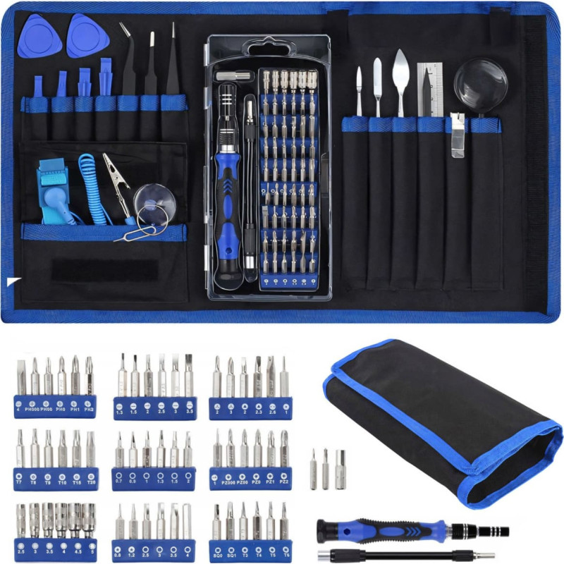 Retoo Precīzu skrūvgriežu komplekts koferī - 73 gab.