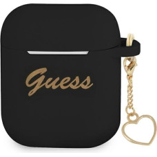 Guess case for Airpods | Airpods 2 GUA2LSCHSK black Silicone Heart Charm