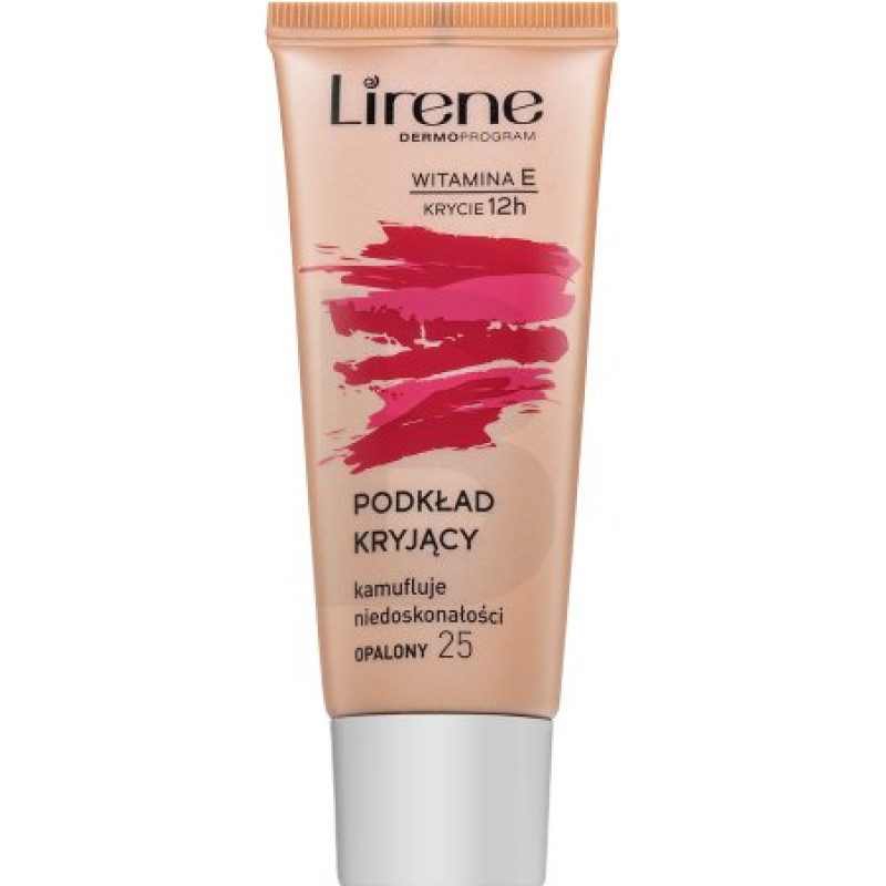 Lirene Vitamin E High-Coverage Liquid Foundation 25 Tanned pret ādas nepilnībām 30 ml