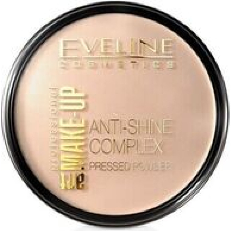 Eveline Make-Up Art Anti-Shine Complex presētais pūderis 34 vidēji bē&scaron;s 14 g
