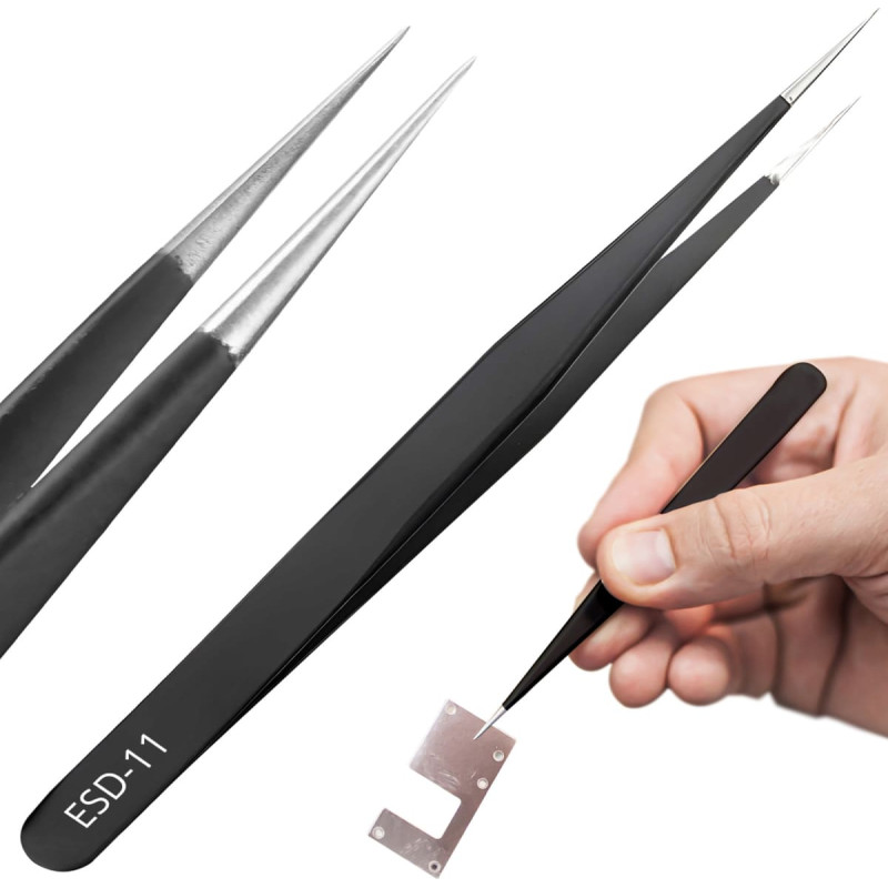 Retoo Antimagnētiskas tērauda pincetes ESD-11 14 cm - 10 gab.