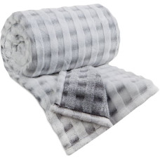 Sedziņa 150x200 Cube Steel Gray – mīksta, pūkaina flīsa sega ar kuba rakstu viesistabai