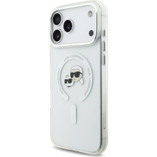Karl Lagerfeld IML K&CH Heads Metal Frame MagSafe Case for iPhone 17 Pro Max Transparent