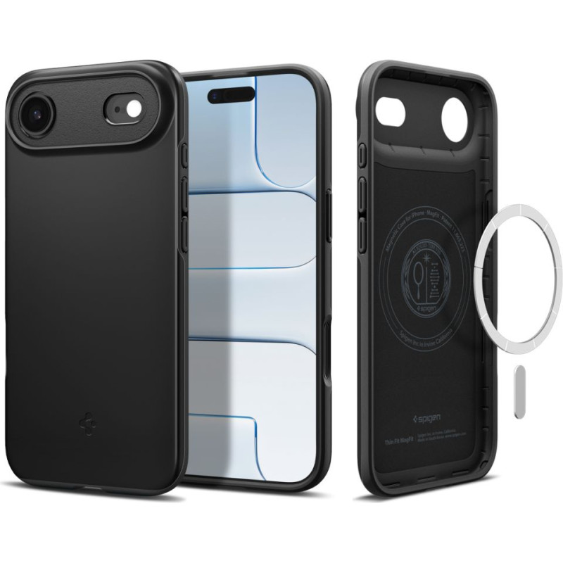 Spigen iPhone 17 Air Thin Fit MagSafe aizsargvāciņš — melns