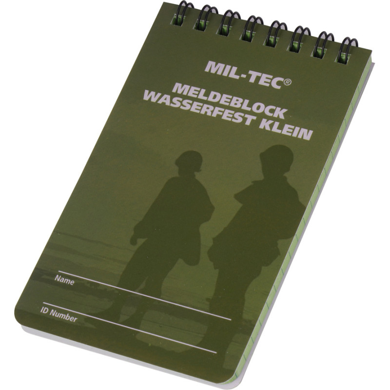 Mil-Tec - Ūdensizturīga visiem laikapstākļiem piemērota piezīmju grāmatiņa - 50 lapas - 130 x 80 mm - 15981001