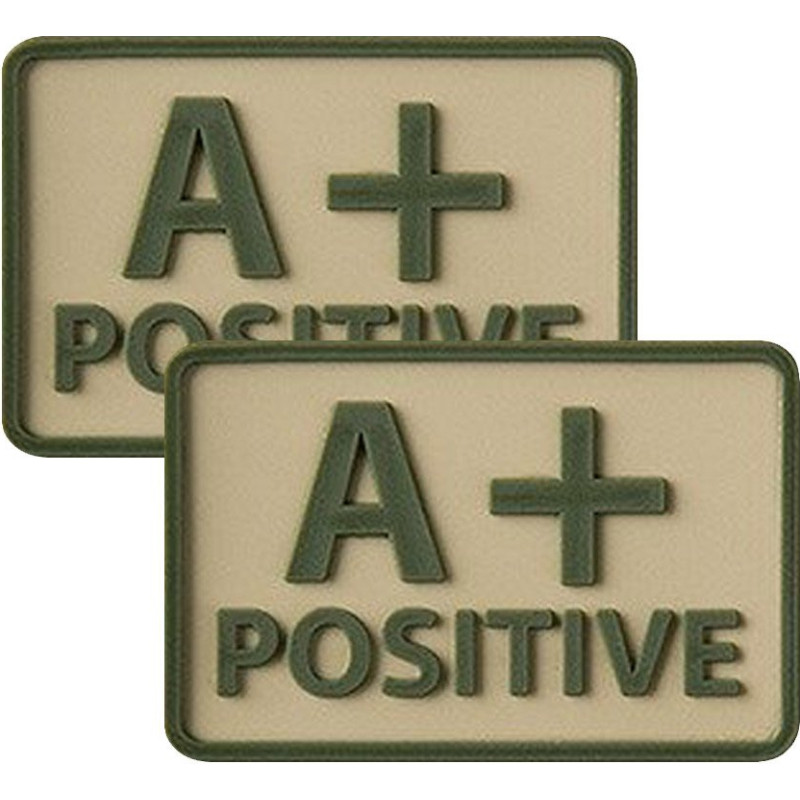 Helikon - PVC plāksteris - asinsgrupa - A+ POS - haki krāsā - 2 gab.