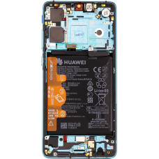 Huawei P30 LCD Display + Touch Unit + Front Cover Aurora Blue (Service Pack)