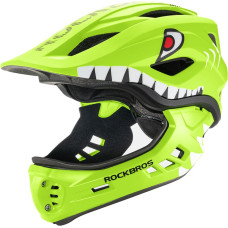 Rockbros TT-32004 Shark Children's Bike Helmet with Detachable Jaw Size M (54-58) - Green