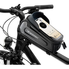 Wozinsky Velosipēda rāmja soma ar kabatu telefonam, 1,7 l, melna