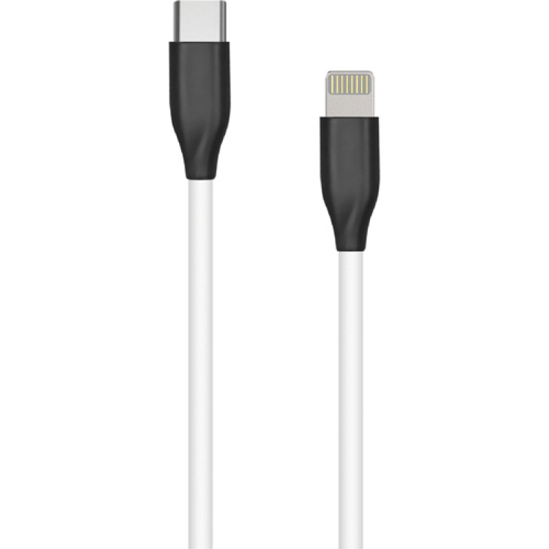 Extradigital Silikona kabelis USB Type-C - Lightning (balts, 1m)