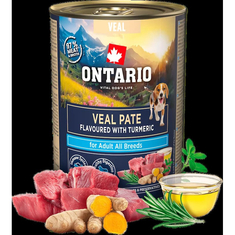 Ontario Konservi suņiem - Ontario Adult Veal Pate with Turmeric Flavor