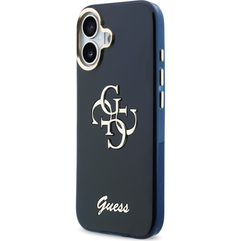 Guess IML 4G Script Metal Logo Case for iPhone 17 Blue