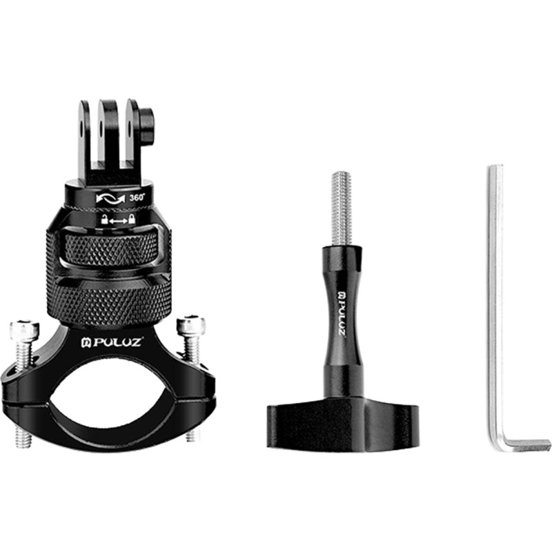 Aluminum 360° PULUZ Steering Wheel Mount for Sports Cameras (Black)