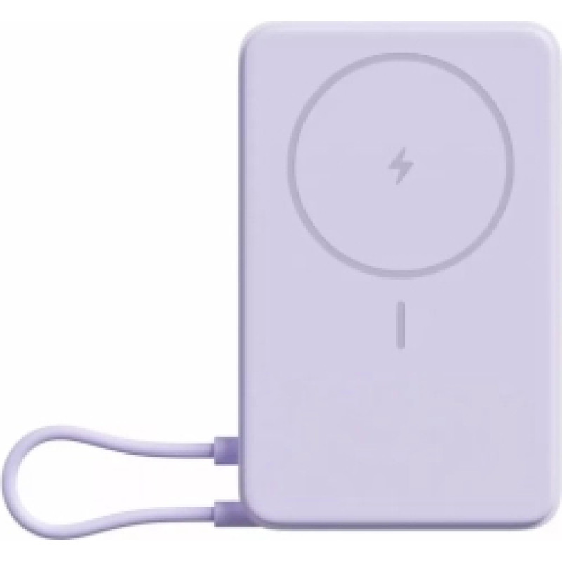 Ārēja baterija Xiaomi 10000mAh Violets Magnetic integrēts USB Type-C bezvadu