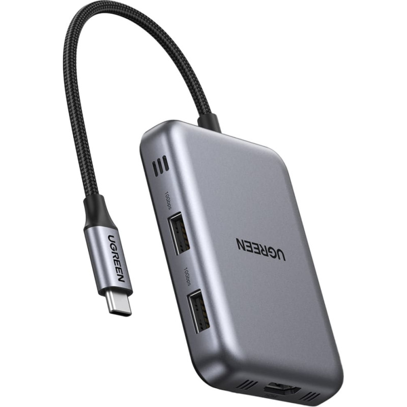 Ugreen 7-in-1 USB-C uz HDMI centrmezgls USB-C USB-A SD TF - pelēks