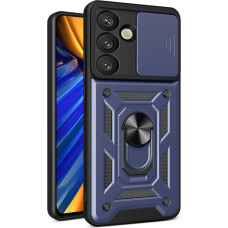 Hurtel Bruņots maciņ&scaron; ar kameras aizsarggredzenu priek&scaron; Samsung Galaxy S25 Hybrid Armor Camshield - zils