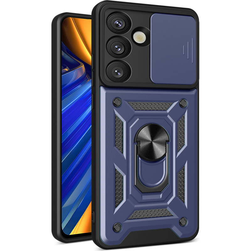 Hurtel Bruņots maciņ&scaron; ar kameras aizsarggredzenu priek&scaron; Samsung Galaxy S25 Hybrid Armor Camshield - zils