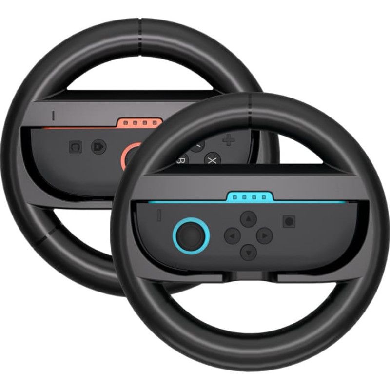 Hurtel Sacīk&scaron;u stūre Joy-Con Nintendo Switch 2 kontrolierim, melna - 2 gab.