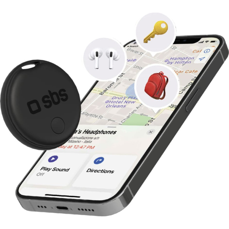 SBS Apple Find My Track My Circle velosipēda atslēgu meklētājs &mdash; melns