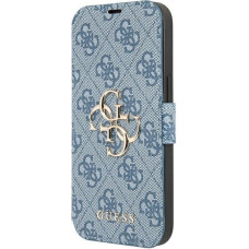 GUBKP13L4GMGBL Guess PU 4G Metal Logo Book Case for iPhone 13 Pro Blue