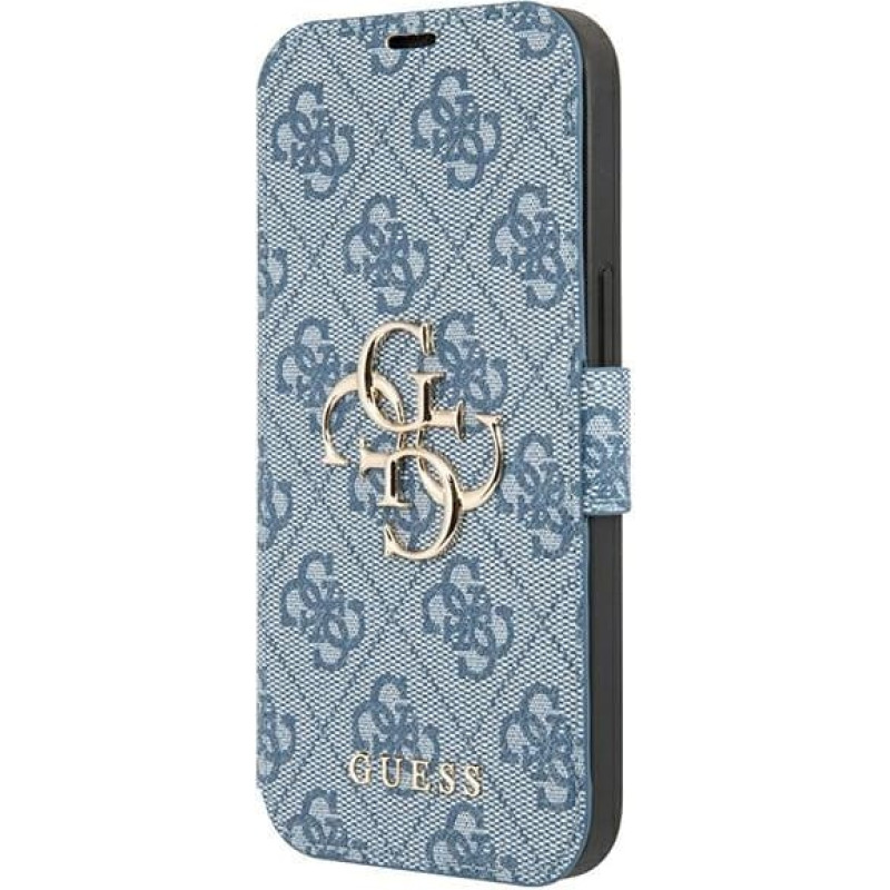 GUBKP13L4GMGBL Guess PU 4G Metal Logo Book Case for iPhone 13 Pro Blue