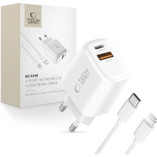 Tech-Protect NCA45W-GAN 2-Port 45W Wall Charger - White