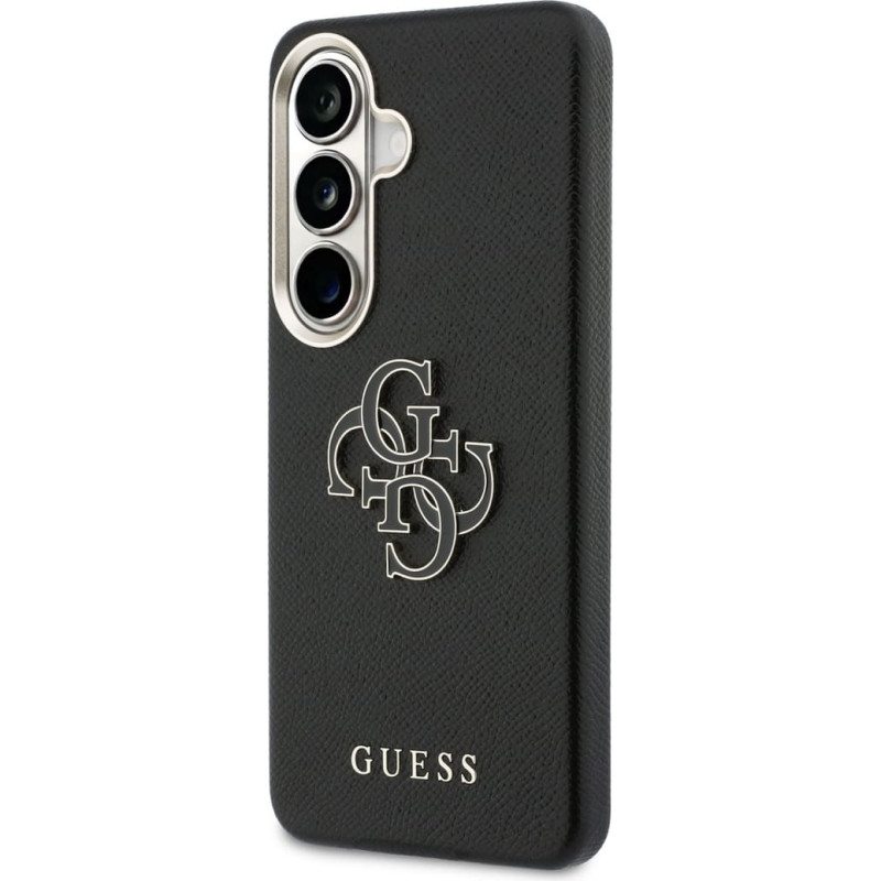 Guess PU 4G Resin Metal Logo Case for Samsung Galaxy S26 Black