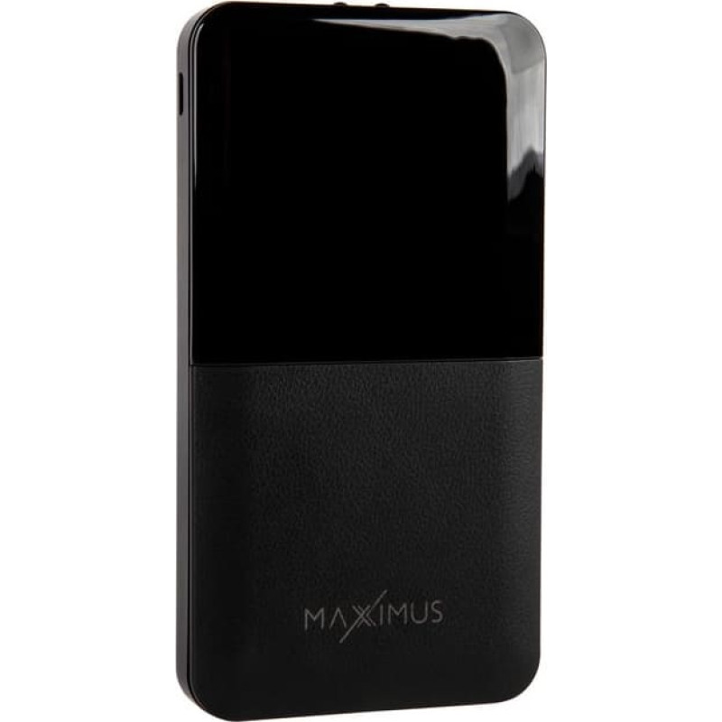 Maxximus POWERBANK MX ROTH 10 000 mAh, 2XUSB, 10W Li-Po, BLACK, + microUSB CABLE