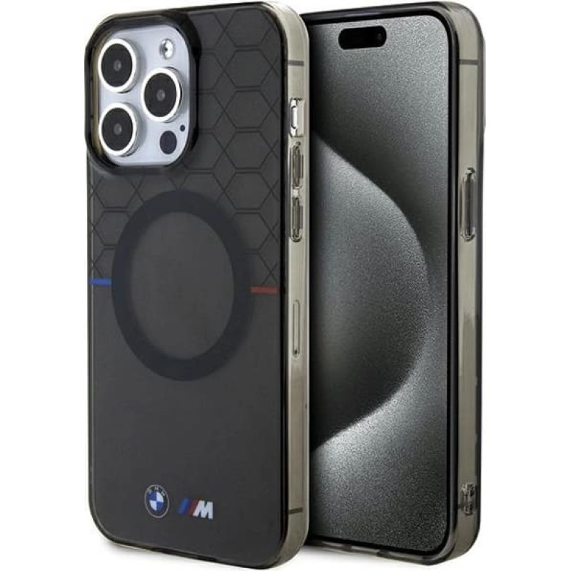 BMW Pattern MagSafe case for iPhone 15 Pro Max - gray