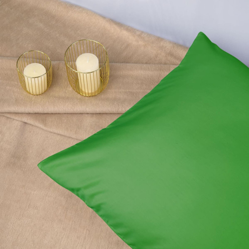 Satīna spilvendrāna 70x80 zaļa 014 vienkrāsaina