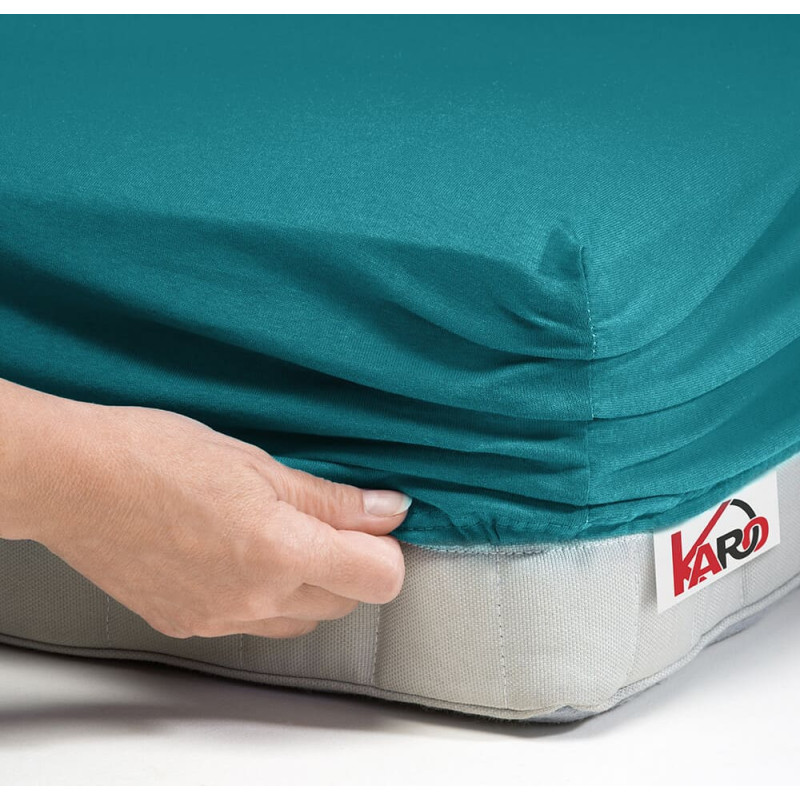 Džersija loksne 90x200 tirkīza jūras 048 bieza 150g/m2