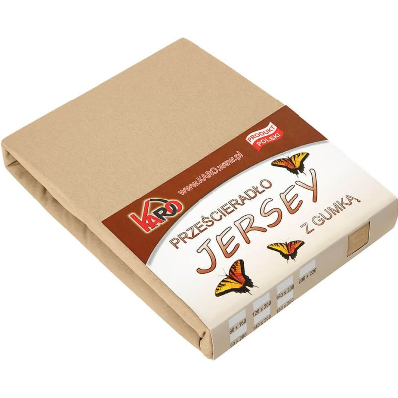 Džersijai pieguļošs palags 70x140 bēšs tumšs 010 biezs 150g/m2