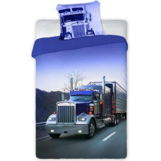 Kokvilnas gultasveļa 160x200 Tir truck 2518 blue Turbo