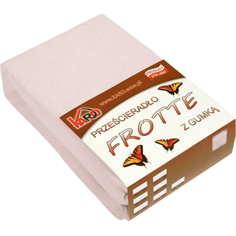 Frotē pieguļošs palags 200x220 pūderrozā 064 biezs 200g/m2