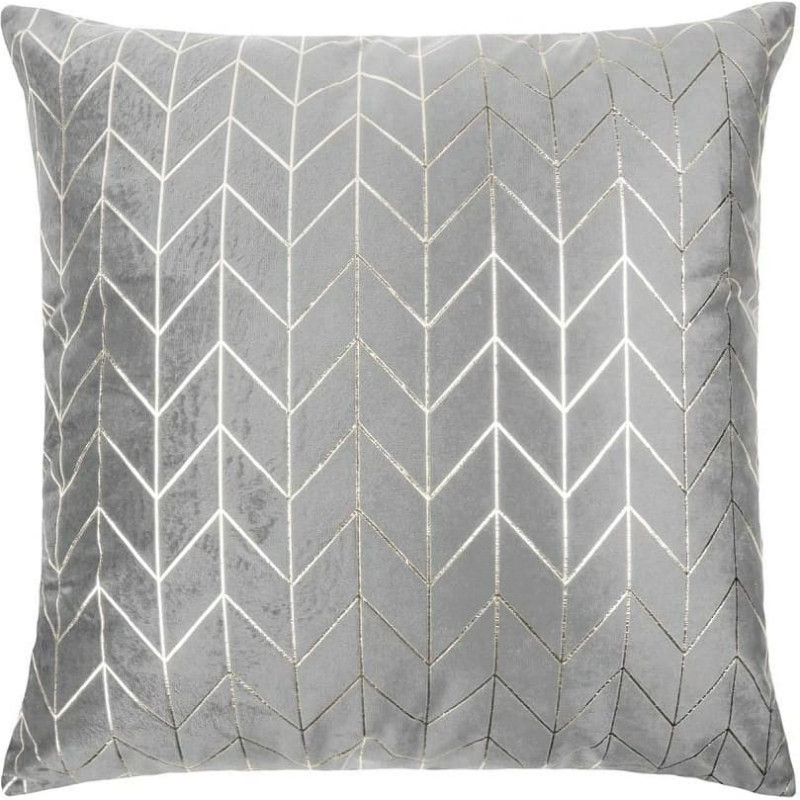 Dekoratīvā spilvendrāna 45x45 Nord pelēks zelta zigzaga samts