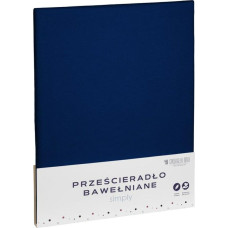 Kokvilnas palags 180x200 tumši zils vienkāršs Simply