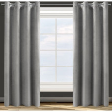 Gatavs aizkars ar starplikām 140x250 tērauda velūrs Rosa