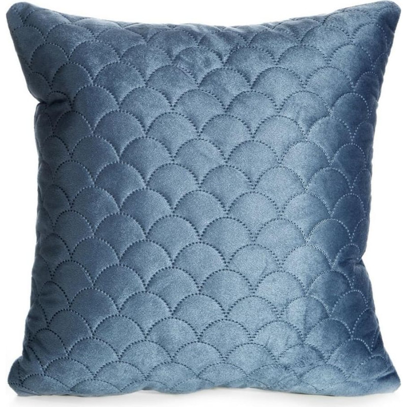 Dekoratīva spilvendrāna 40x40 Ariel zila, dekorēta ar modernu zivju zvīņu rakstu