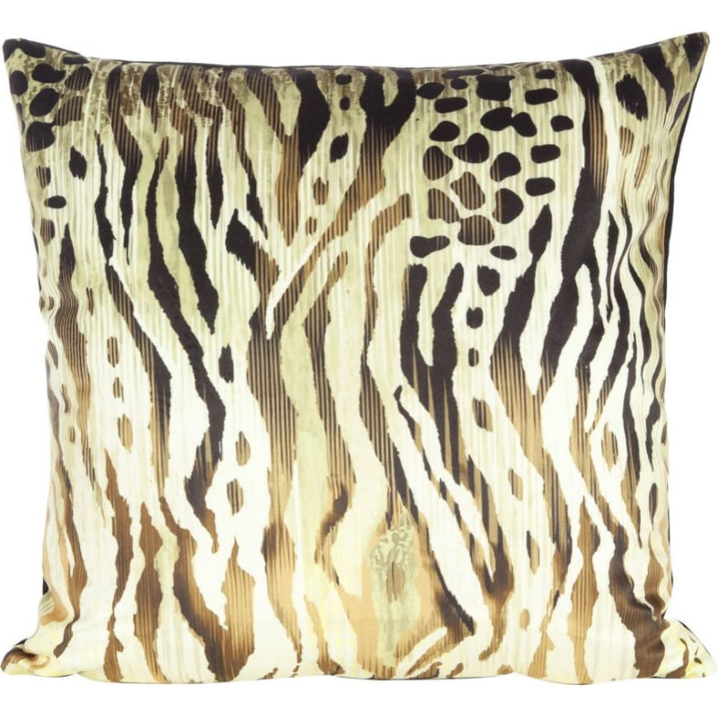 Dekoratīvā spilvendrāna 45x45 Cecil 3 dzelteni melni plankumi velūra dzīvnieku motīvs Eva Minge