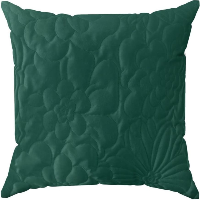 Dekoratīvā spilvendrāna 40x40 Ariel 4 tumši zaļi velūra ziedi