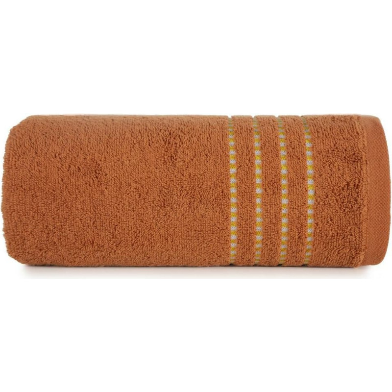 Frotē dvielis 30x50 Fiore ķieģeļu sarkans 500g/m2 dekorēts ar apmalīti plānu svītru veidā