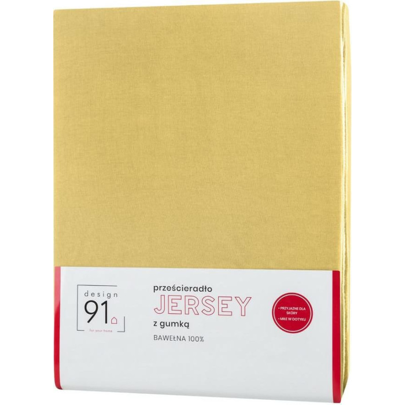 Džersijai pieguļošs palags 90x200 sinepes augstajam matracim 25 cm 125 g/m2