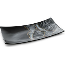 Keramikas šķīvis 41x21x9 Peonija 1 melnas pelēkas peonijas dekoratīvie ziedi