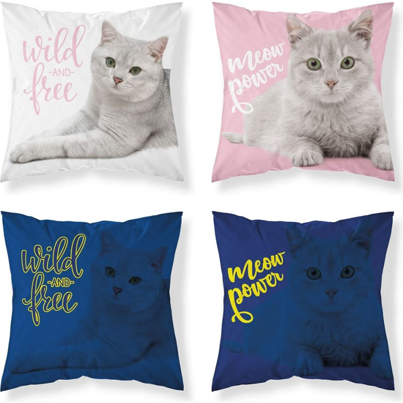 Spilvendrāna mirdz tumsā 40x40 kaķēns balts pelēks PF 15 dienasgaismas