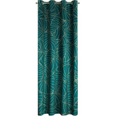 Aizkars 140x250 Lili 2 tirkīza smilškrāsas lapas gatavas ar velūra cilpām Limited Collection