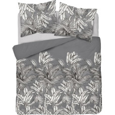 Kokvilnas gultasveļa 220x200 pelēkas lapas 3773 B Kokvilna 5