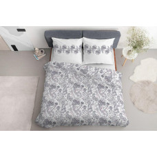 Satīna gultas veļa 220x200 Paisley balts pelēks rozā pulveris 4039 B Home Satin 120