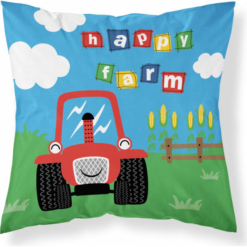 Kokvilnas spilvendrāna 40x40 Lauku traktors sarkans zils 4278 B1 Mayamoo 20