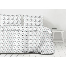Kokvilnas gultasveļa 160x200 Animals piparmētru pelēka bērnu Premium