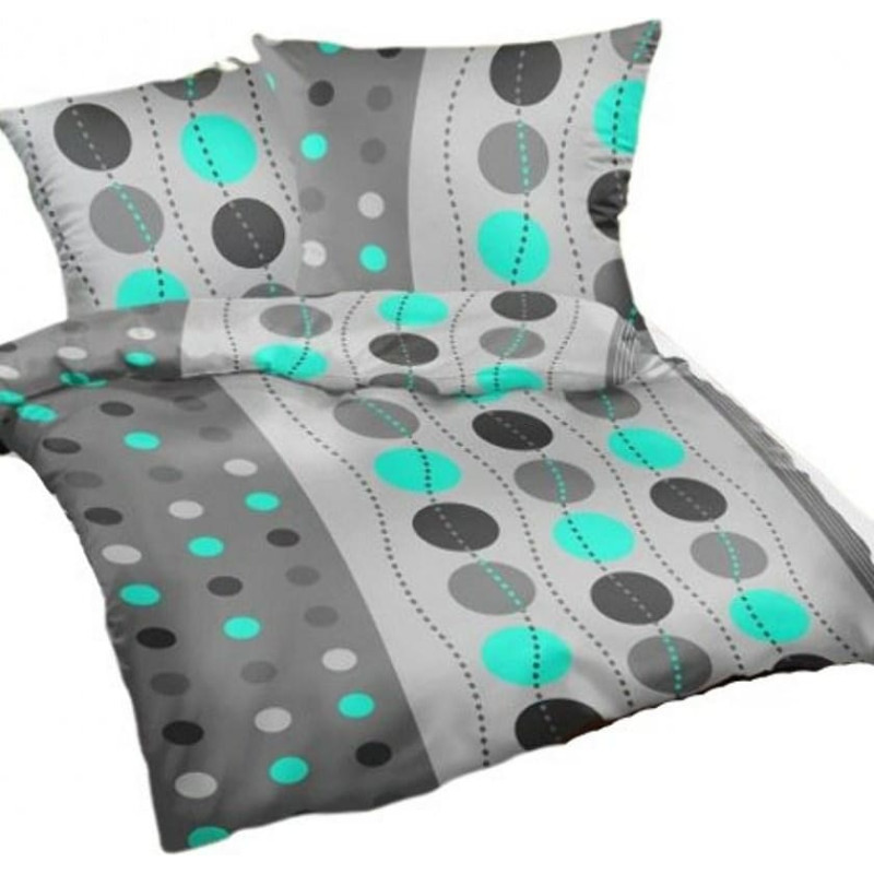 Gultasveļa no mizas 140x200 pelēka tirkīza ar gredzeniem R082-9AN Kora 23